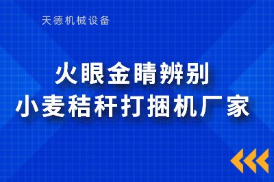 火眼金睛区分小麦秸秆打捆机厂家